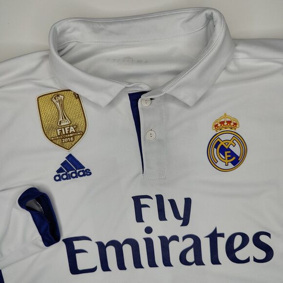Adidas Real Madrid Bale #11 2016 Size Small Soccer Futbol Jersey Long Sleeve - Picture 3 of 9